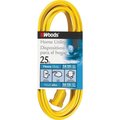 Woods 0 Extension Cord, 14 AWG Cable, 25 ft L, 15 A, 125 V, Yellow 834